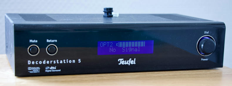 Teufel decoderstation 5 showing 'No Signal' on optical input 2